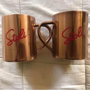 STOLI Stolichnaya Vodka Copper Moscow Mule Mug - Set of Two